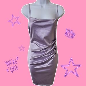 Lavender Satin Mini Dress